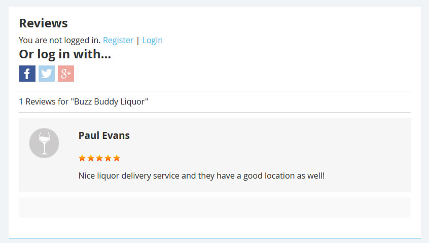 Liquor Store Reviews